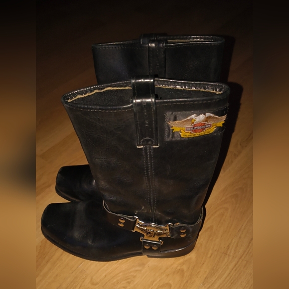 Harley-Davidson Men’s Eagle Harness Boots Blk Leather Motorcycle Riding Size 11 - Picture 2 of 16